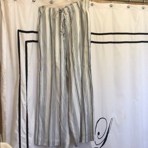 Striped cotton beach pants